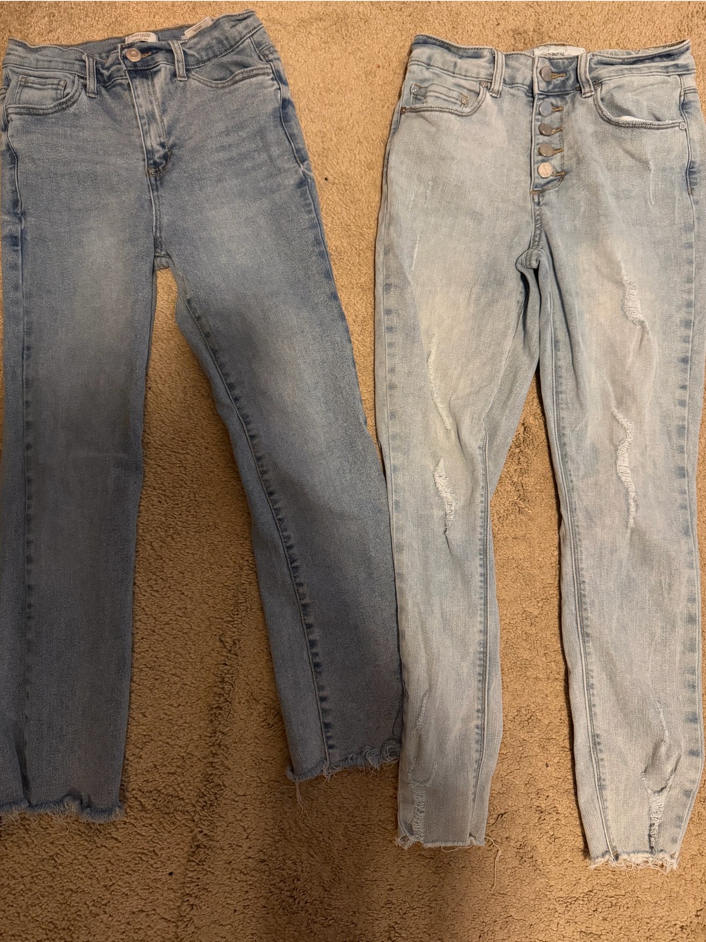 kenzie Women's Light Blue Skinny Jeans Duo - Washed & Distressed